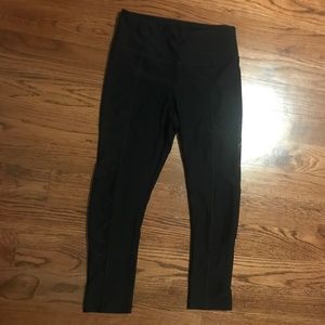 Mesh Leg High Waisted Black Leggings